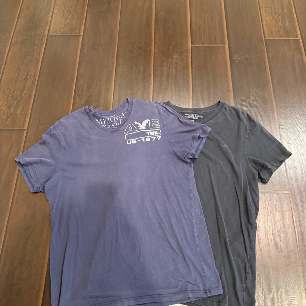 Vintage American Eagle Outfitters Navy Graphic Logo T‑Shirt
